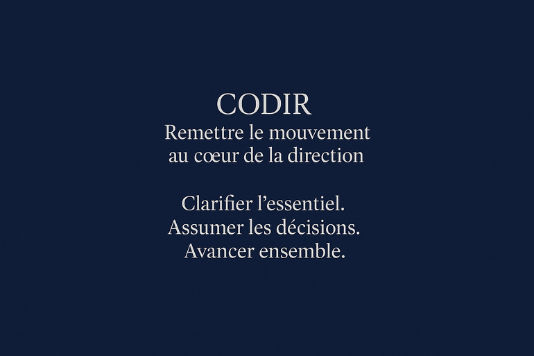 "MA JOURNÉE CODIR : REMETTRE DU MOUVEMENT"
